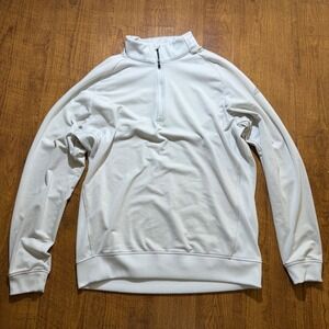 Adidas Golf Mens White Quarter Zip Pullover Sweatshirt Size M RN88387